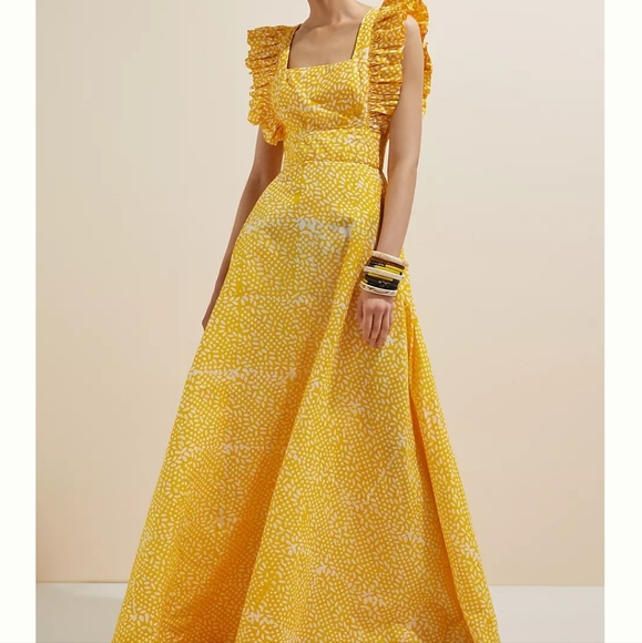 SIKA MARIGOLD RUFFLED MAXI DRESS Size 2 - Picture 4 of 8